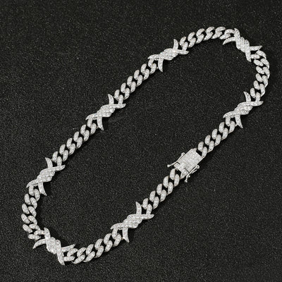 Men And Women Couples Clavicle Chain Zircon Necklace Hip Hop Accessories