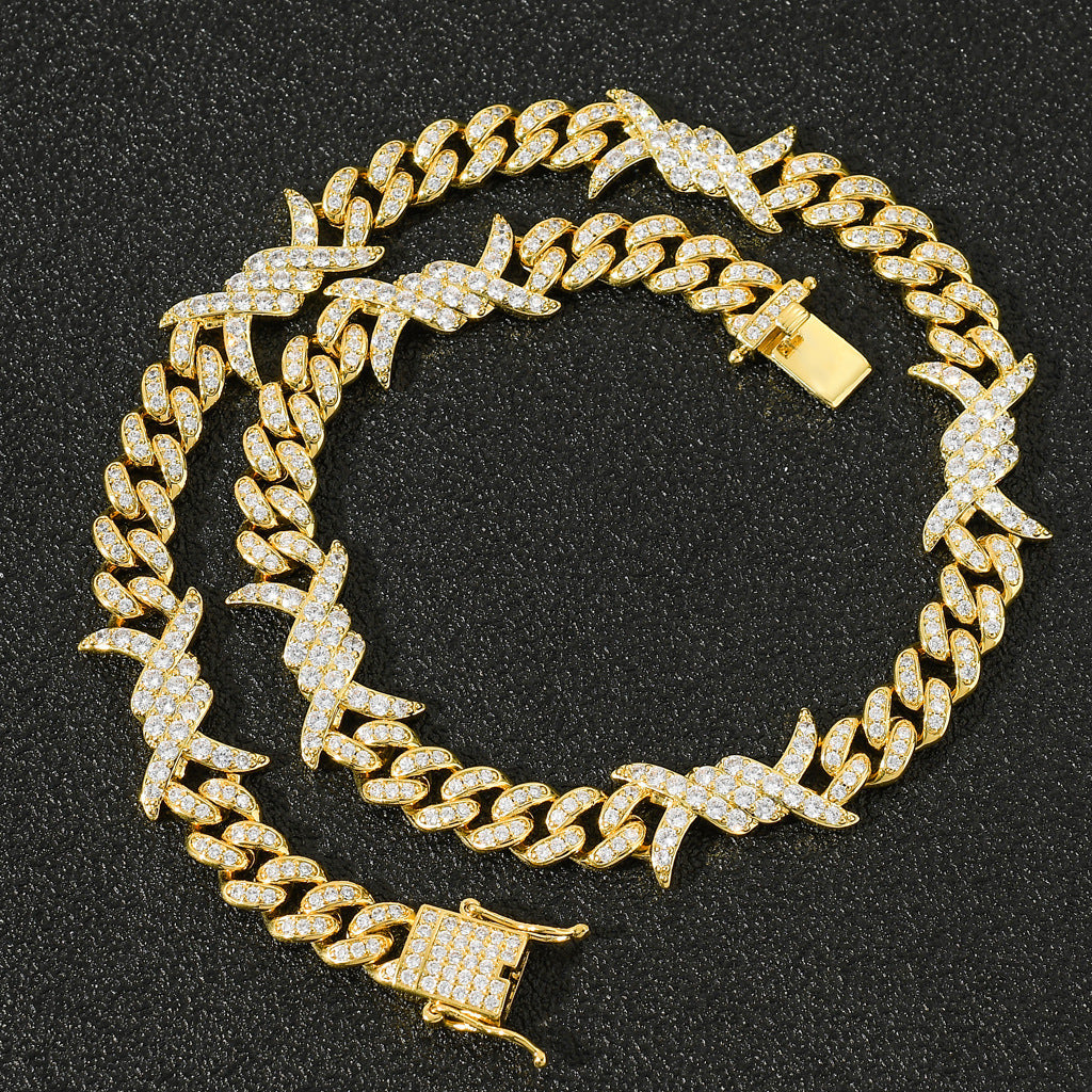 Men And Women Couples Clavicle Chain Zircon Necklace Hip Hop Accessories